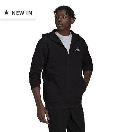 adidas - Men Essentials Gameday Full-Zip Hoodie, Black